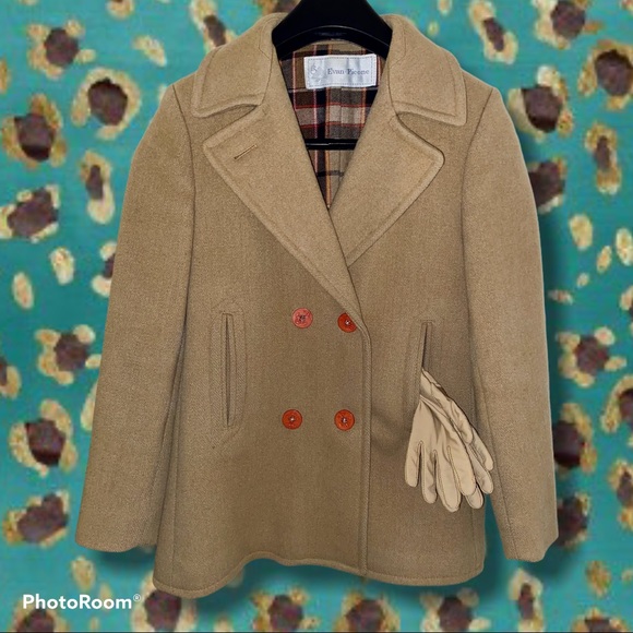 EVAN PICONE, VINTAGE WOOL PEA COAT, Camel, Wmn’s M - Picture 14 of 14
